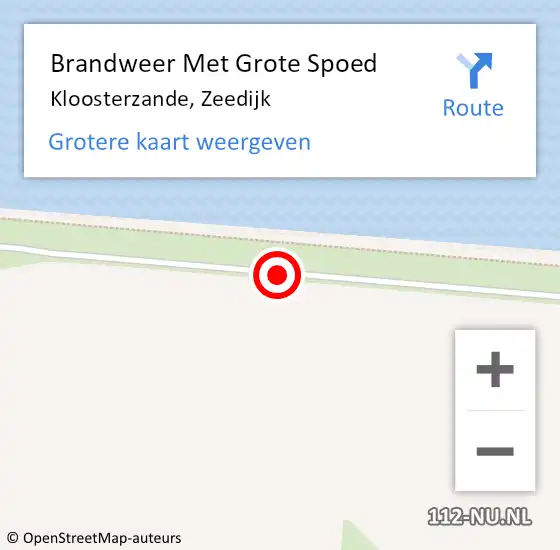 Locatie op kaart van de 112 melding: Brandweer Met Grote Spoed Naar Kloosterzande, Zeedijk op 6 december 2018 22:00