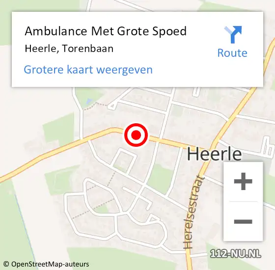 Locatie op kaart van de 112 melding: Ambulance Met Grote Spoed Naar Heerle, Torenbaan op 7 december 2018 08:30