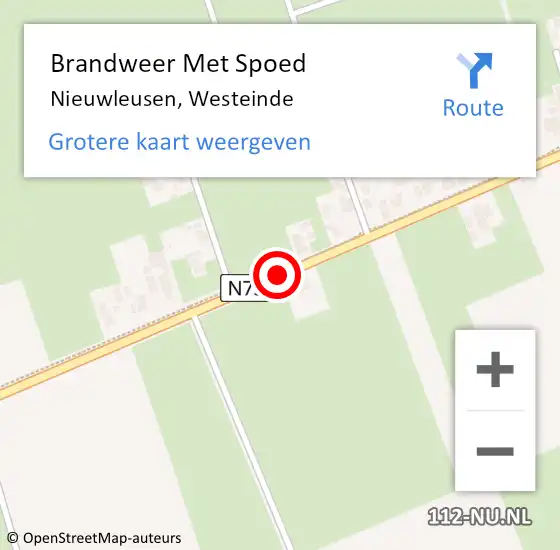 Locatie op kaart van de 112 melding: Brandweer Met Spoed Naar Nieuwleusen, Westeinde op 7 december 2018 17:47