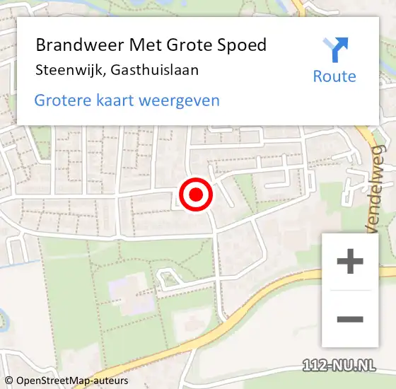 Locatie op kaart van de 112 melding: Brandweer Met Grote Spoed Naar Steenwijk, Gasthuislaan op 7 december 2018 18:36