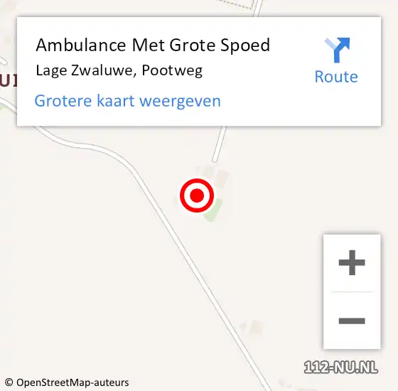 Locatie op kaart van de 112 melding: Ambulance Met Grote Spoed Naar Lage Zwaluwe, Pootweg op 7 december 2018 21:22
