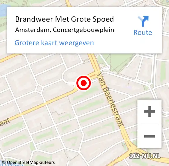 Locatie op kaart van de 112 melding: Brandweer Met Grote Spoed Naar Amsterdam, Concertgebouwplein op 8 december 2018 02:24