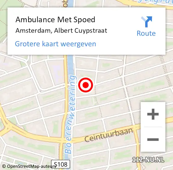 Locatie op kaart van de 112 melding: Ambulance Met Spoed Naar Amsterdam, Albert Cuypstraat op 8 december 2018 07:21