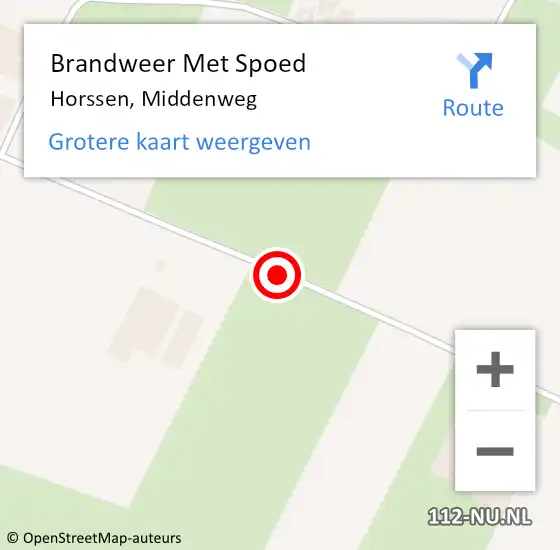 Locatie op kaart van de 112 melding: Brandweer Met Spoed Naar Horssen, Middenweg op 8 december 2018 11:01