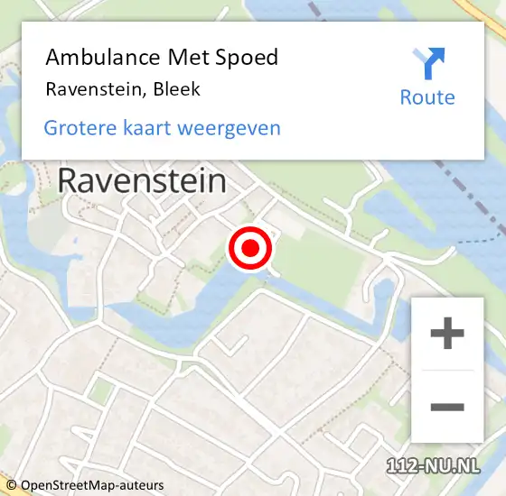 Locatie op kaart van de 112 melding: Ambulance Met Spoed Naar Ravenstein, Bleek op 8 december 2018 16:52