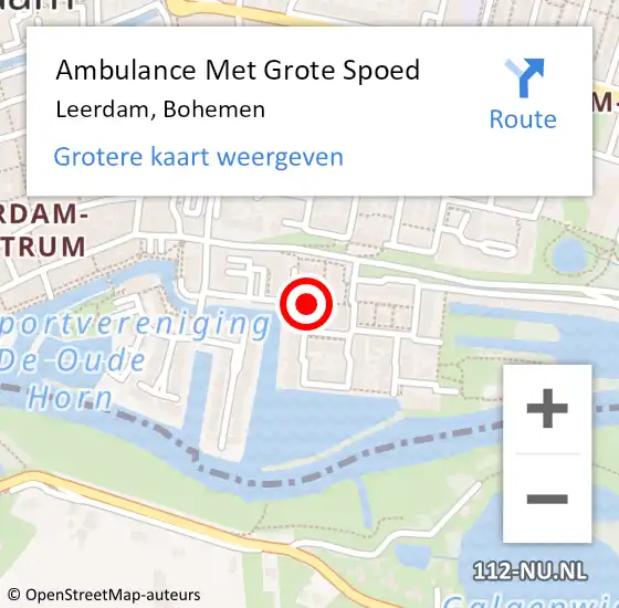 Locatie op kaart van de 112 melding: Ambulance Met Grote Spoed Naar Leerdam, Bohemen op 8 december 2018 21:18