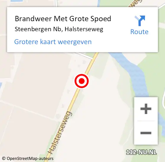 Locatie op kaart van de 112 melding: Brandweer Met Grote Spoed Naar Steenbergen Nb, Halsterseweg op 9 december 2018 02:49