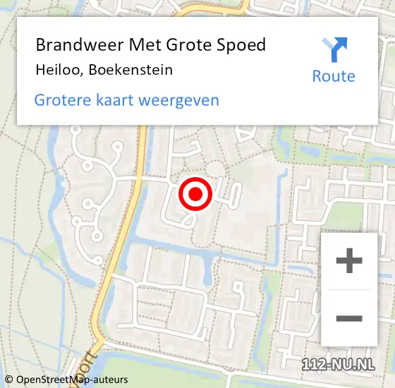Locatie op kaart van de 112 melding: Brandweer Met Grote Spoed Naar Heiloo, Boekenstein op 9 december 2018 09:11