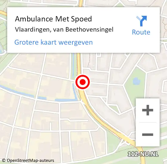 Locatie op kaart van de 112 melding: Ambulance Met Spoed Naar Vlaardingen, van Beethovensingel op 9 december 2018 10:32