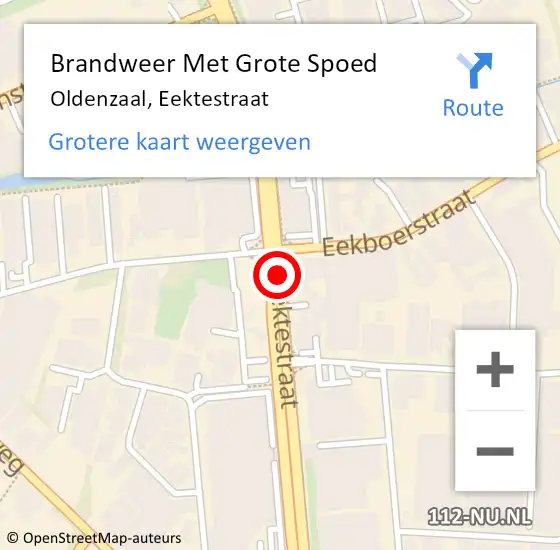 Locatie op kaart van de 112 melding: Brandweer Met Grote Spoed Naar Oldenzaal, Eektestraat op 10 december 2018 07:48