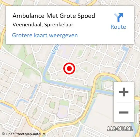 Locatie op kaart van de 112 melding: Ambulance Met Grote Spoed Naar Veenendaal, Sprenkelaar op 10 december 2018 08:42