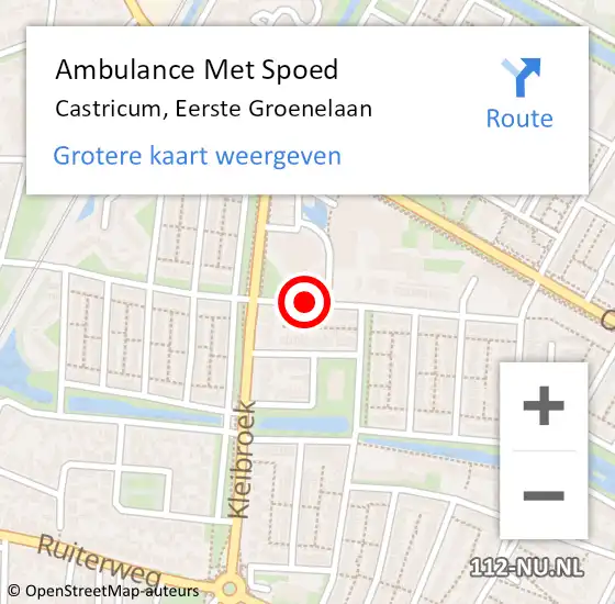Locatie op kaart van de 112 melding: Ambulance Met Spoed Naar Castricum, Eerste Groenelaan op 10 december 2018 10:29