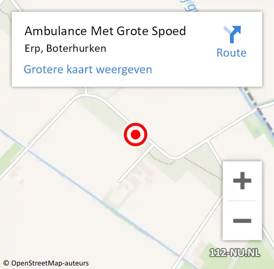 Locatie op kaart van de 112 melding: Ambulance Met Grote Spoed Naar Erp, Boterhurken op 10 december 2018 11:42