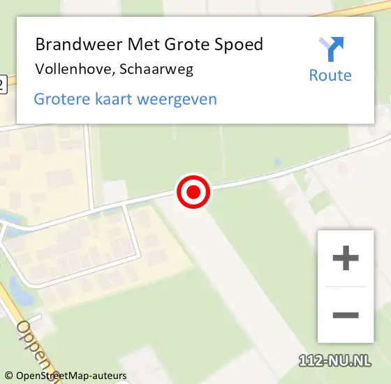 Locatie op kaart van de 112 melding: Brandweer Met Grote Spoed Naar Vollenhove, Schaarweg op 10 december 2018 13:44