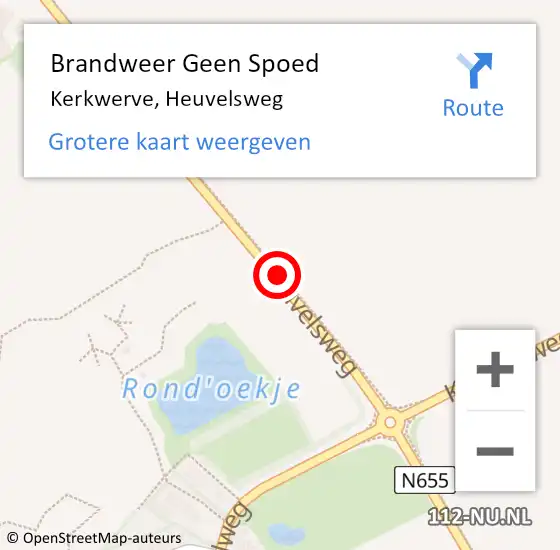 Locatie op kaart van de 112 melding: Brandweer Geen Spoed Naar Kerkwerve, Heuvelsweg op 11 december 2018 00:01