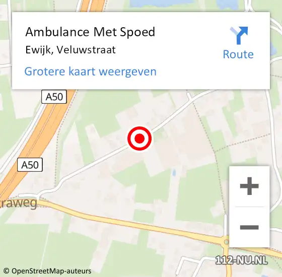Locatie op kaart van de 112 melding: Ambulance Met Spoed Naar Ewijk, Veluwstraat op 11 december 2018 11:20