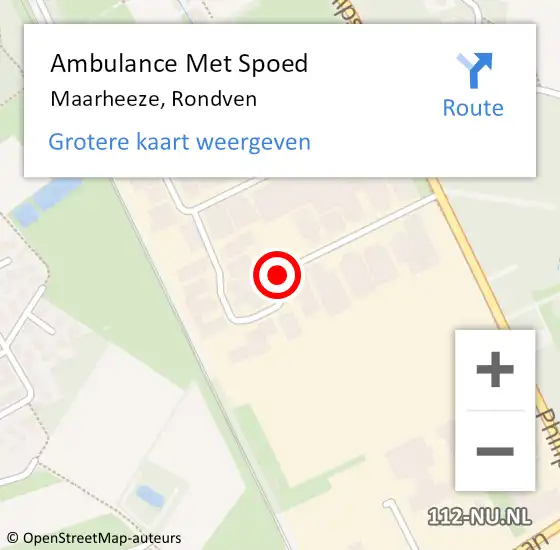Locatie op kaart van de 112 melding: Ambulance Met Spoed Naar Maarheeze, Rondven op 11 december 2018 11:48
