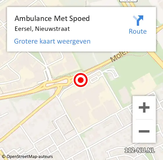 Locatie op kaart van de 112 melding: Ambulance Met Spoed Naar Eersel, Nieuwstraat op 11 december 2018 15:22