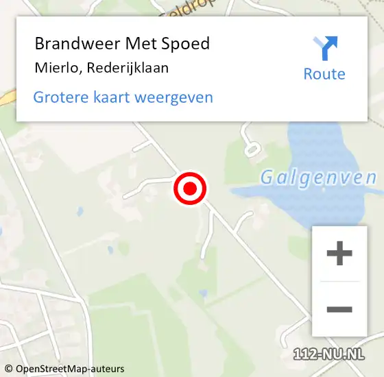 Locatie op kaart van de 112 melding: Brandweer Met Spoed Naar Mierlo, Rederijklaan op 11 december 2018 15:40