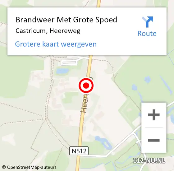 Locatie op kaart van de 112 melding: Brandweer Met Grote Spoed Naar Castricum, Heereweg op 11 december 2018 18:44
