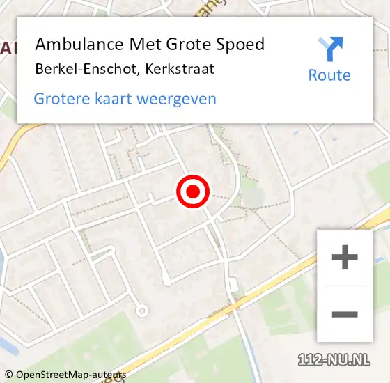 Locatie op kaart van de 112 melding: Ambulance Met Grote Spoed Naar Berkel-Enschot, Kerkstraat op 11 december 2018 18:48