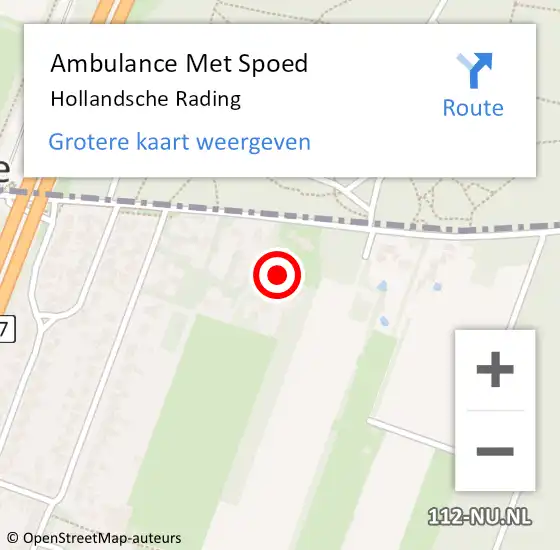 Locatie op kaart van de 112 melding: Ambulance Met Spoed Naar Hollandsche Rading op 12 december 2018 12:34