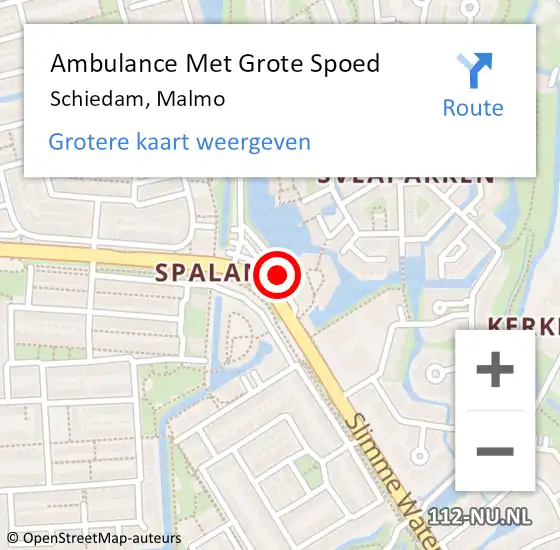 Locatie op kaart van de 112 melding: Ambulance Met Grote Spoed Naar Schiedam, Malmo op 12 december 2018 14:48