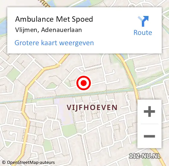 Locatie op kaart van de 112 melding: Ambulance Met Spoed Naar Vlijmen, Adenauerlaan op 13 december 2018 03:08