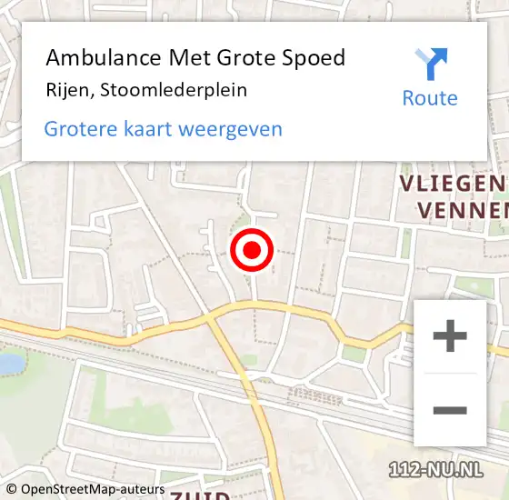Locatie op kaart van de 112 melding: Ambulance Met Grote Spoed Naar Rijen, Stoomlederplein op 13 december 2018 07:17