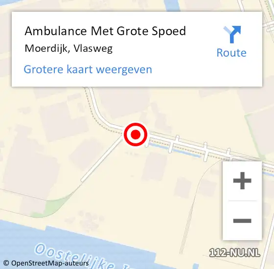 Locatie op kaart van de 112 melding: Ambulance Met Grote Spoed Naar Moerdijk, Vlasweg op 13 december 2018 10:35