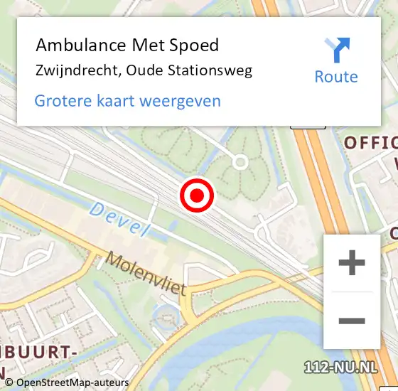 Locatie op kaart van de 112 melding: Ambulance Met Spoed Naar Zwijndrecht, Oude Stationsweg op 13 december 2018 10:47