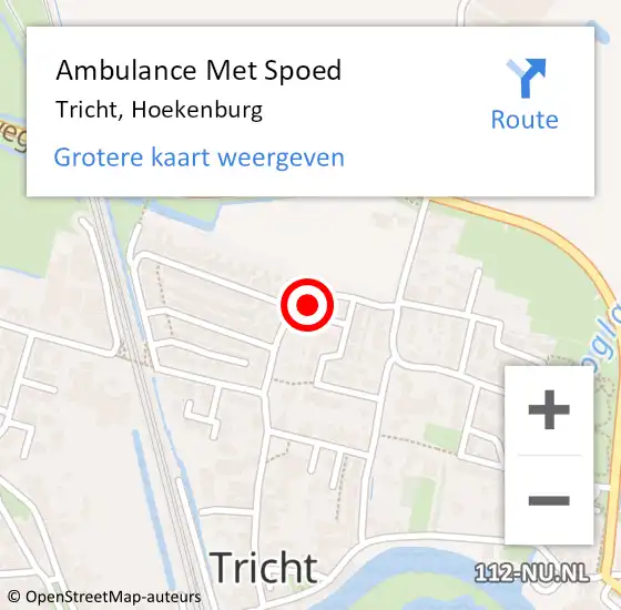 Locatie op kaart van de 112 melding: Ambulance Met Spoed Naar Tricht, Hoekenburg op 13 december 2018 11:26