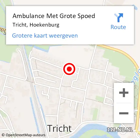 Locatie op kaart van de 112 melding: Ambulance Met Grote Spoed Naar Tricht, Hoekenburg op 13 december 2018 11:35
