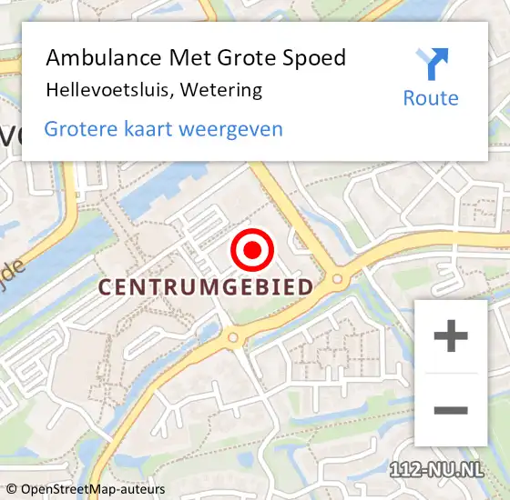 Locatie op kaart van de 112 melding: Ambulance Met Grote Spoed Naar Hellevoetsluis, Wetering op 13 december 2018 12:13