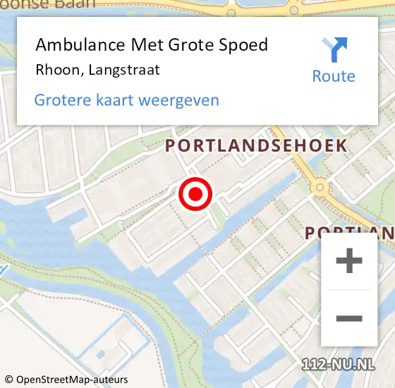 Locatie op kaart van de 112 melding: Ambulance Met Grote Spoed Naar Rhoon, Langstraat op 13 december 2018 14:13