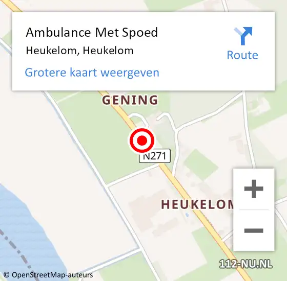 Locatie op kaart van de 112 melding: Ambulance Met Spoed Naar Heukelom, Heukelom op 13 december 2018 15:54
