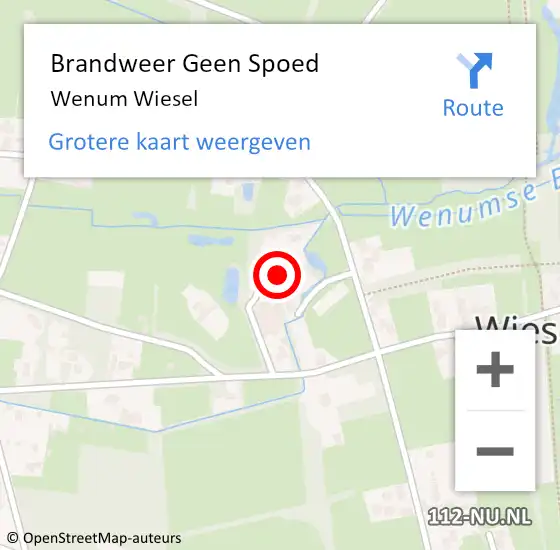 Locatie op kaart van de 112 melding: Brandweer Geen Spoed Naar Wenum Wiesel op 13 december 2018 19:22