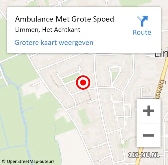 Locatie op kaart van de 112 melding: Ambulance Met Grote Spoed Naar Limmen, Het Achtkant op 14 december 2018 04:45