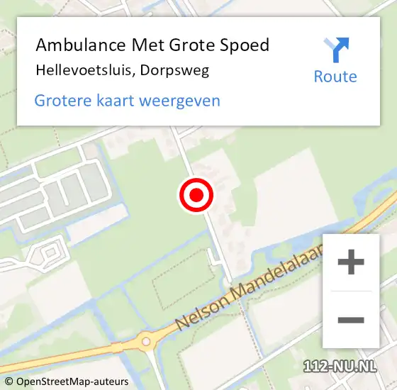 Locatie op kaart van de 112 melding: Ambulance Met Grote Spoed Naar Hellevoetsluis, Dorpsweg op 14 december 2018 08:39