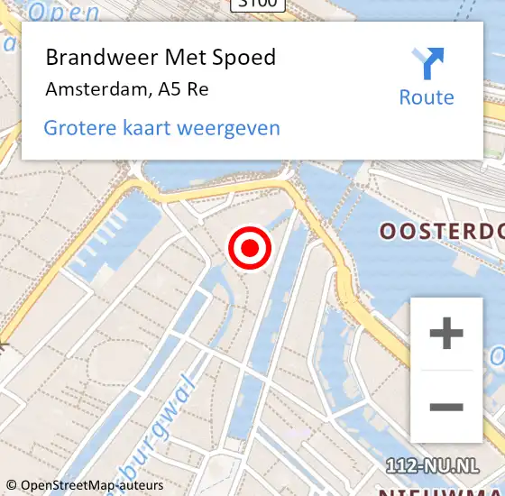Locatie op kaart van de 112 melding: Brandweer Met Spoed Naar Amsterdam, A5 Re op 14 december 2018 11:47