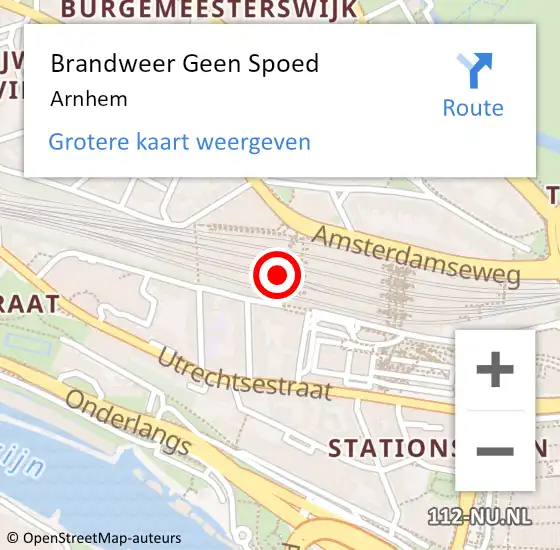 Locatie op kaart van de 112 melding: Brandweer Geen Spoed Naar Arnhem op 14 december 2018 16:33