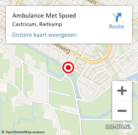 Locatie op kaart van de 112 melding: Ambulance Met Spoed Naar Castricum, Rietkamp op 14 december 2018 18:00