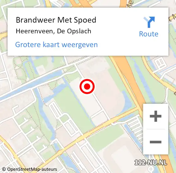 Locatie op kaart van de 112 melding: Brandweer Met Spoed Naar Heerenveen, De Opslach op 14 december 2018 23:34
