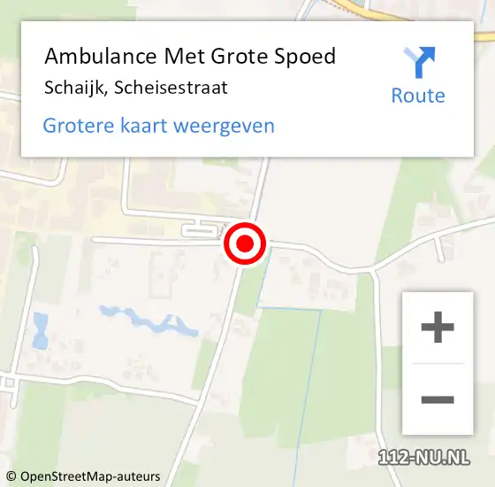 Locatie op kaart van de 112 melding: Ambulance Met Grote Spoed Naar Schaijk, Scheisestraat op 15 december 2018 07:03