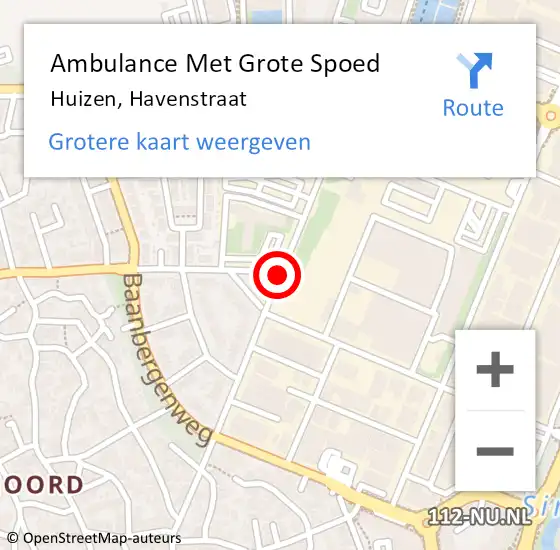 Locatie op kaart van de 112 melding: Ambulance Met Grote Spoed Naar Huizen, Havenstraat op 15 december 2018 13:29