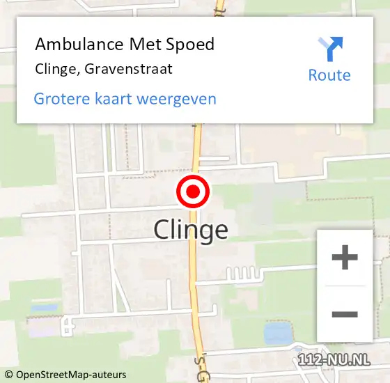 Locatie op kaart van de 112 melding: Ambulance Met Spoed Naar Clinge, Gravenstraat op 15 december 2018 15:10