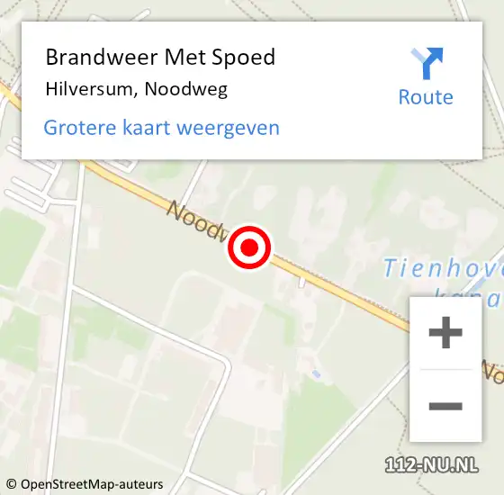 Locatie op kaart van de 112 melding: Brandweer Met Spoed Naar Hilversum, Noodweg op 15 december 2018 17:06