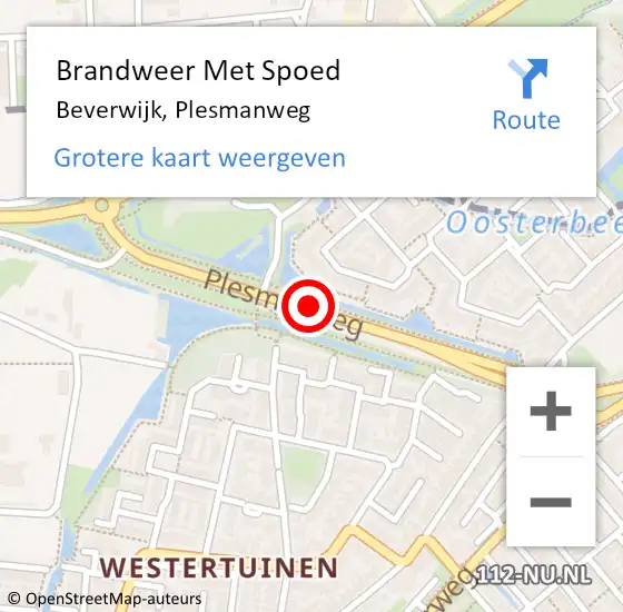 Locatie op kaart van de 112 melding: Brandweer Met Spoed Naar Beverwijk, Plesmanweg op 15 december 2018 18:46