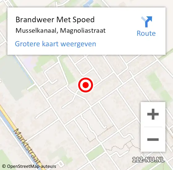 Locatie op kaart van de 112 melding: Brandweer Met Spoed Naar Musselkanaal, Magnoliastraat op 15 december 2018 19:54