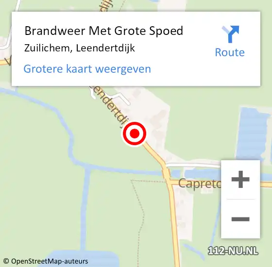 Locatie op kaart van de 112 melding: Brandweer Met Grote Spoed Naar Zuilichem, Leendertdijk op 15 december 2018 20:45
